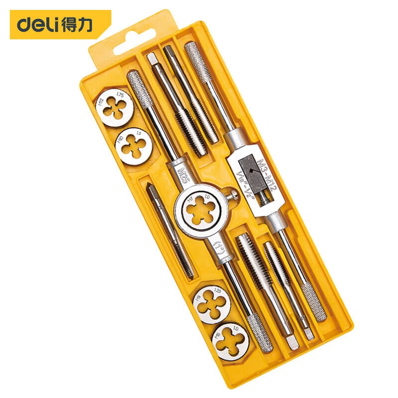 Deli DL0027 Tap and Die Set Hand Tap Wrench Die Holder Metric Tap Combination