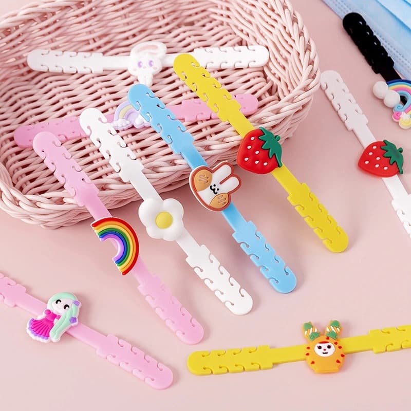 PVC Soft Cartoon Mask Hook Buckle Mask Cord Ear Hook Adjustment Ear Protection Anti-Strain Gadget Mask Extension Strap Buckle