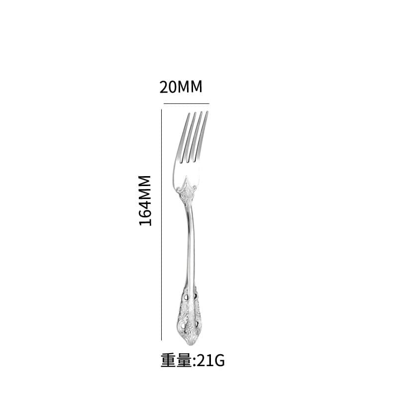 Cross-border Stainless Steel Knife Fork Spoon Vintage Embossed Cutlery Set Gift Box Hotel Western Restaurant Palace Steak Knife Fork Spoon
