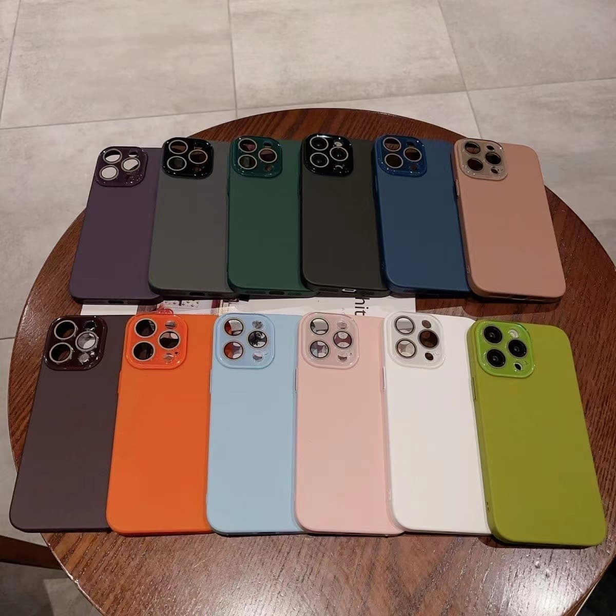 Simple Gradient Color Avocado iPhone 17 Pro Max Case with Lens Film, Suitable for iPhone 15 Pro and iPhone 16 Pro