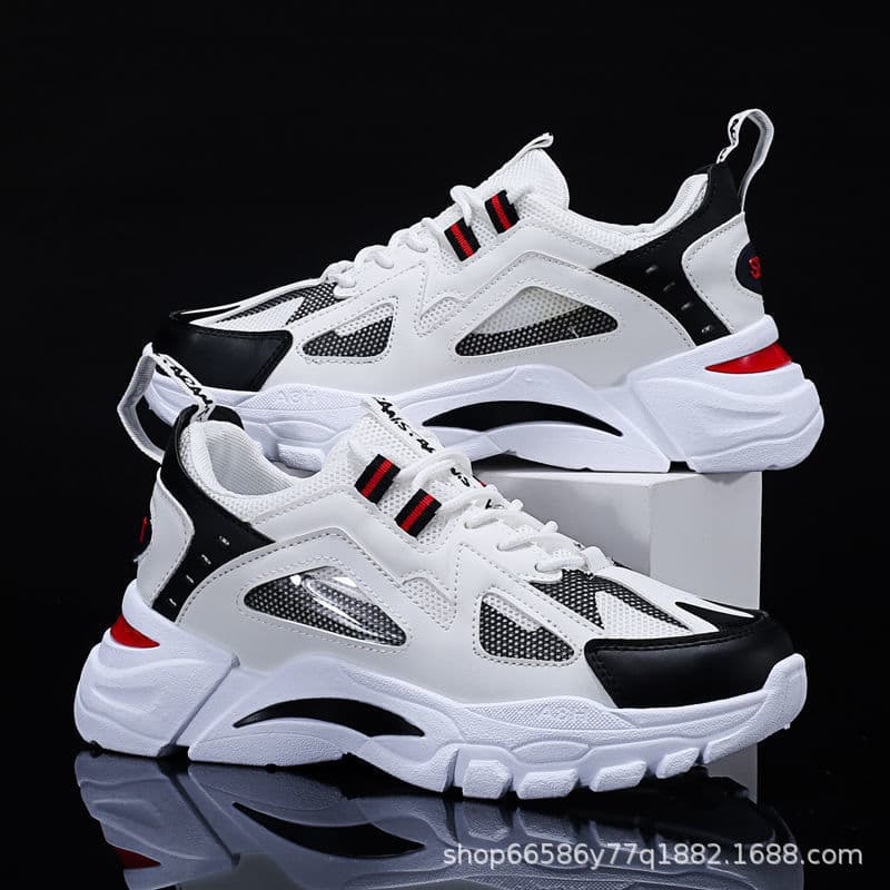Spring Autumn Foreign Trade Thick-Soled Sports Casual Shoes for Men, Cross-Border Fashionable Casual Dad Breathable Trendy Leisure Sports