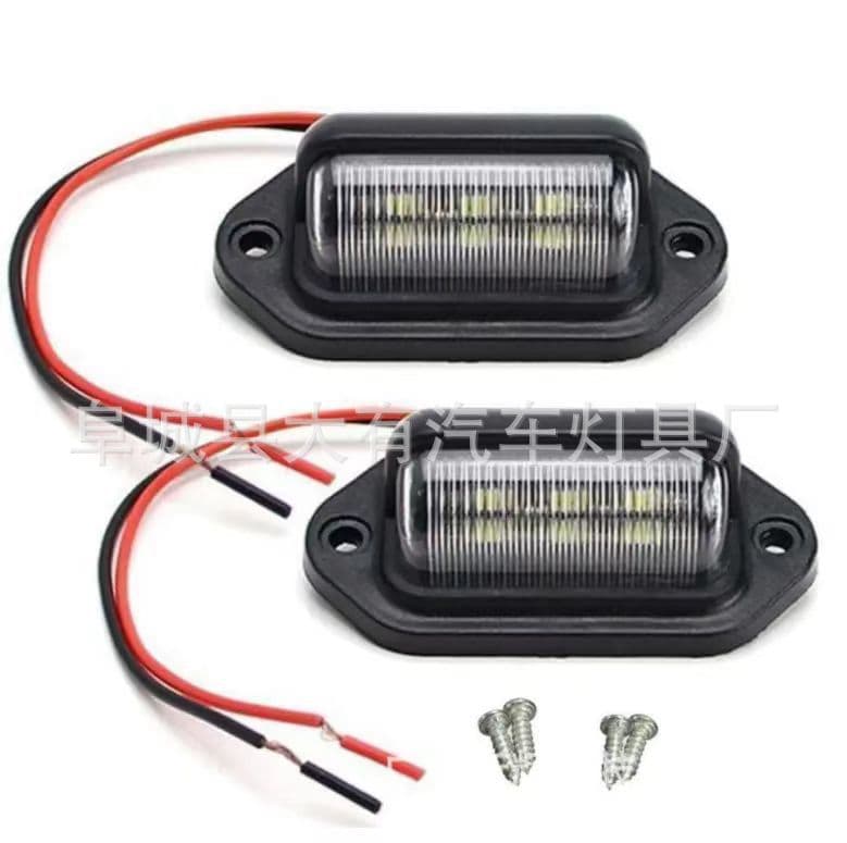Factory Direct 6LED Truck License Plate Light, Universal 12-24V Side Marker Light for Bus, Truck, Trailer