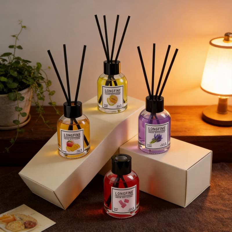 Cross-border Floral and Fruity Scented Reed Diffuser Air Freshener for Home, Toilet, Hotel Bathroom Decoration