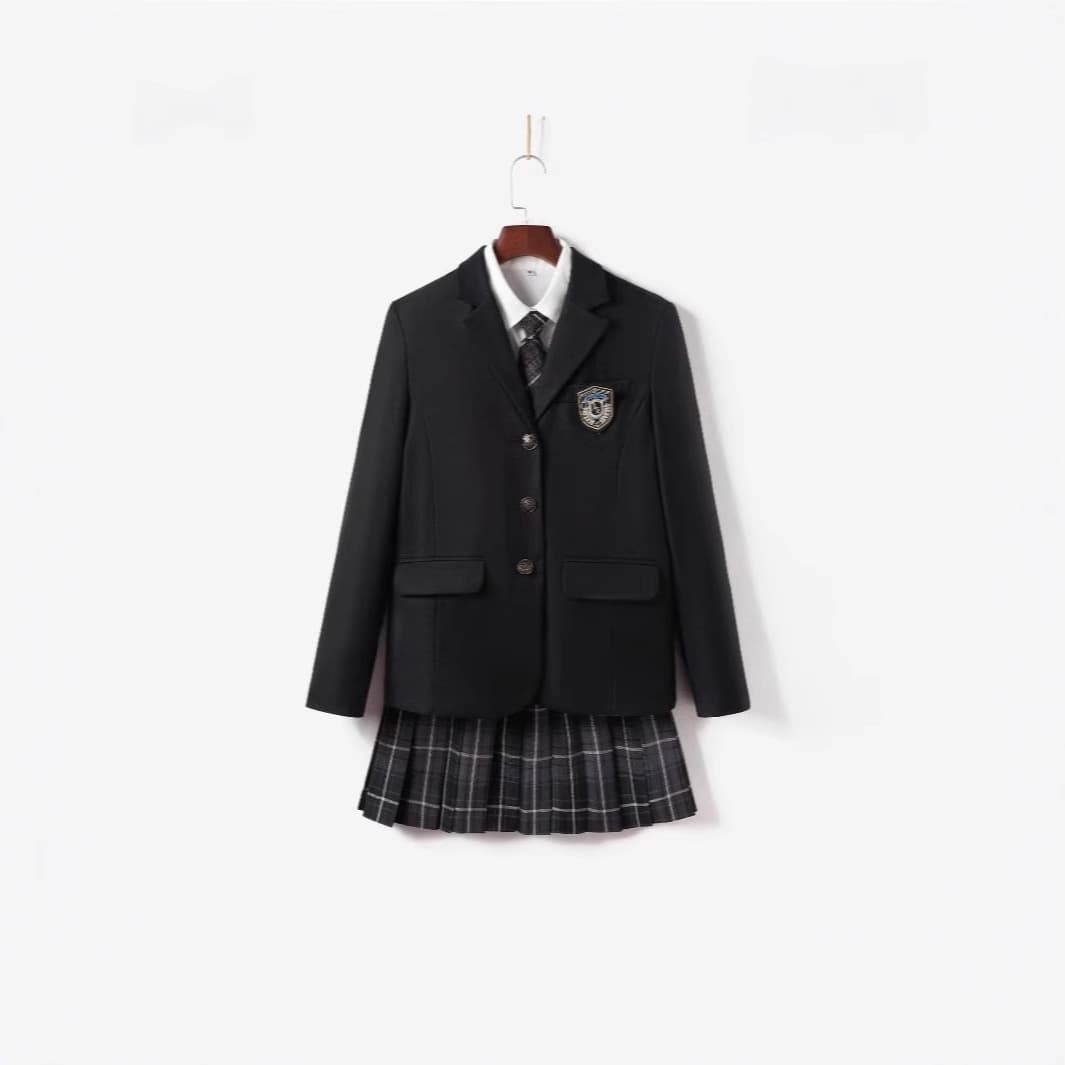 Authentic JK uniform set, complete suit jacket, original college style JK plaid skirt, school uniform feel JK skirt, JK suit.