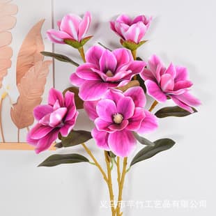 Artificial Magnolia Branch Wedding Flower Arrangement Home Decoration Single Magnolia New Touch 3-Head Magnolia