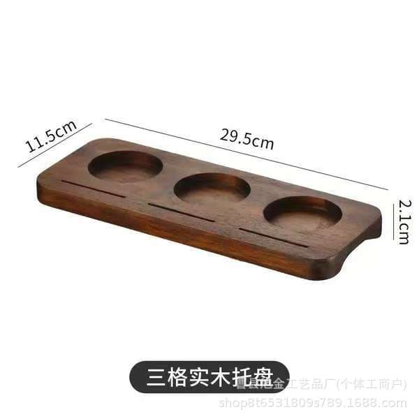 Wooden Coffee Cup Tray - One Bean Three Drinks Cup Tray Solid Wood Three-Hole Coffee Wood Tray - One Tea Three Drinks Wooden Tray