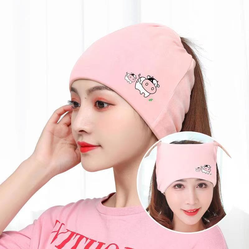 Spring, Summer, and Autumn Maternity Hat with Calf Design, Parent-Child Pattern, Maternity Hat, Casual Hat, Maternity Headscarf and Hairband Set 62101