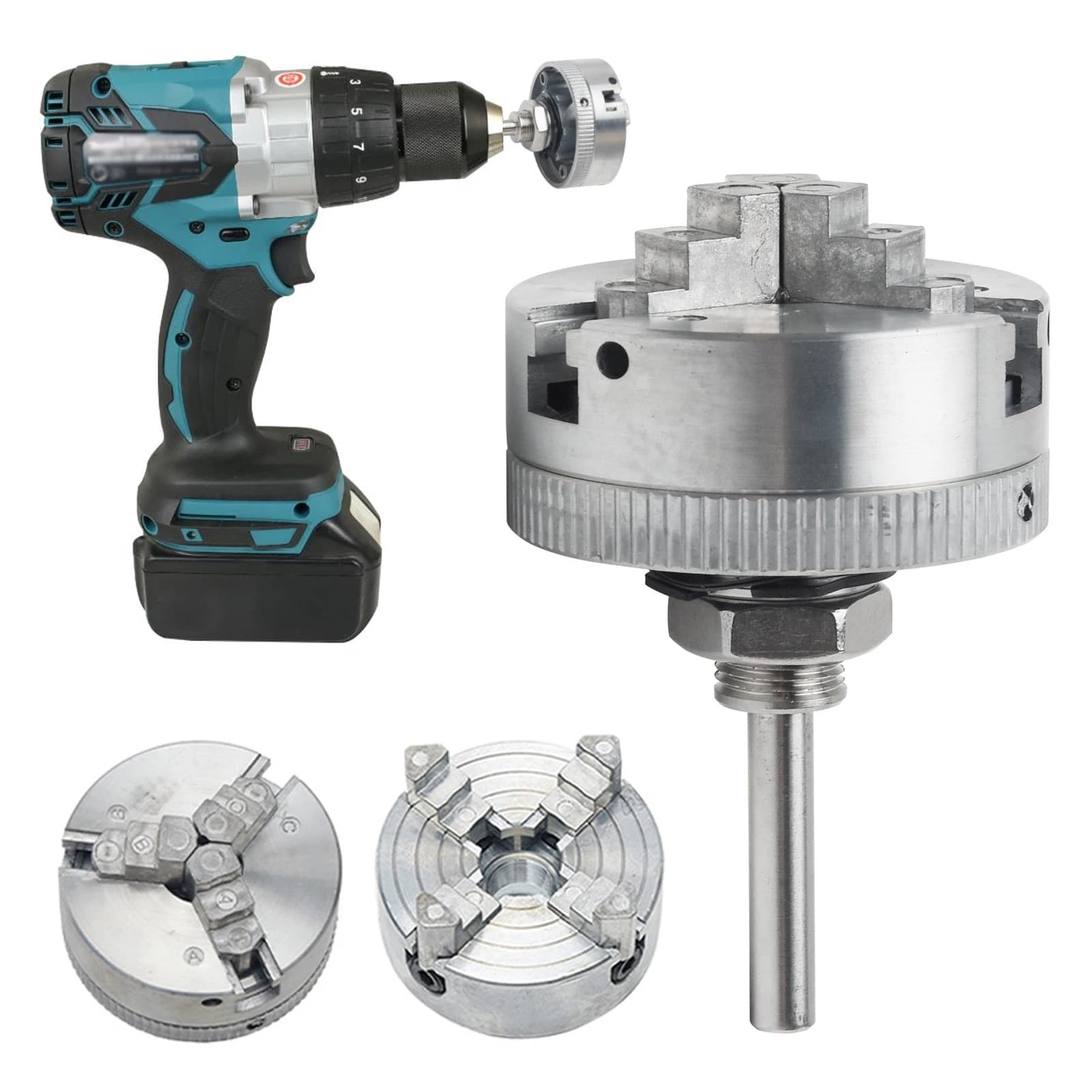 Z011A four-claw chuck + M12*1 chuck electric drill connecting rod Z011 mini machine tool three-claw chuck