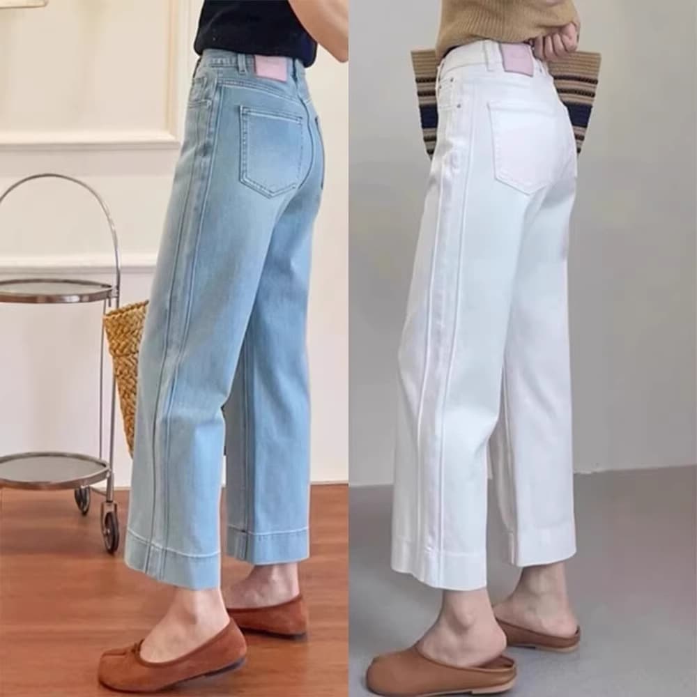 2026 New Stretch Wide Leg Jeans for Women Plus Size Big Size Slimming Hip Covering Pear Shape High Waist Capri