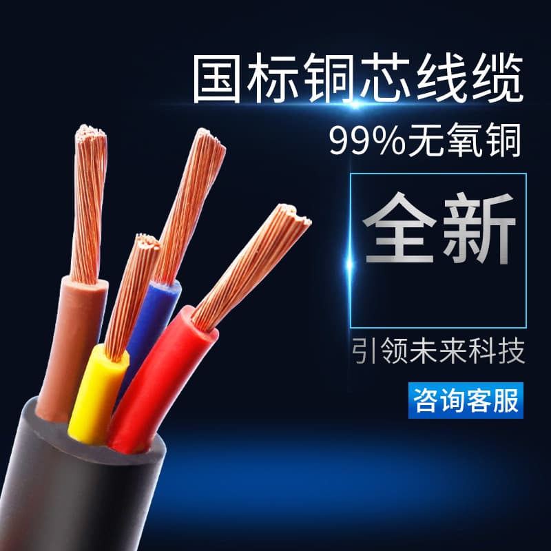 RVV National Standard Sheathed Wire Wire and Cable 1/1.5/4 Square Industrial Wholesale RVV Power Wire Oxygen-Free Copper Core Wire