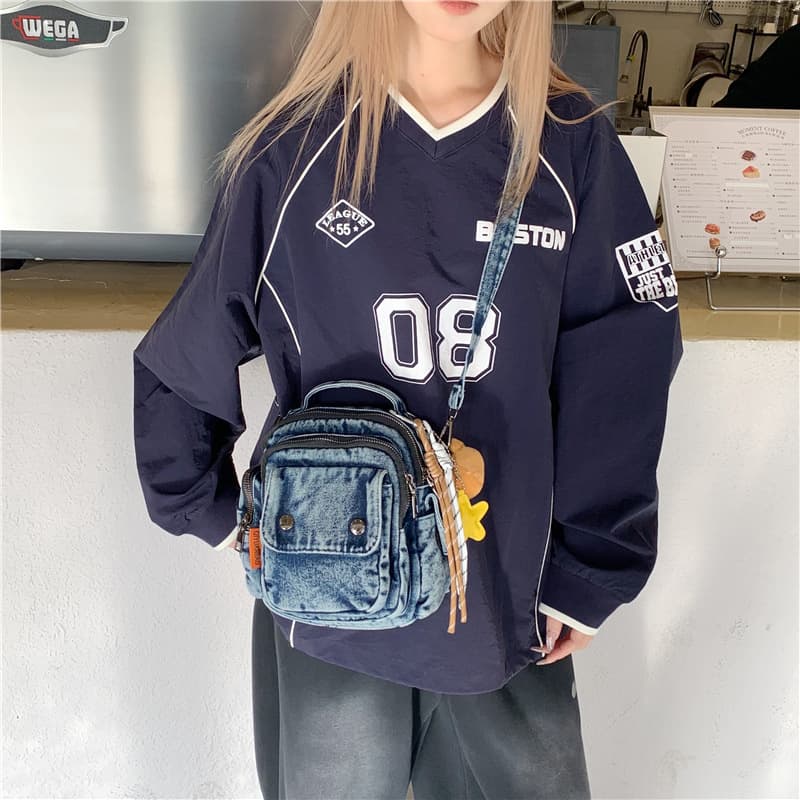 New denim women's bag, simple casual handbag, fashionable and versatile shoulder bag, women's commuting crossbody bag