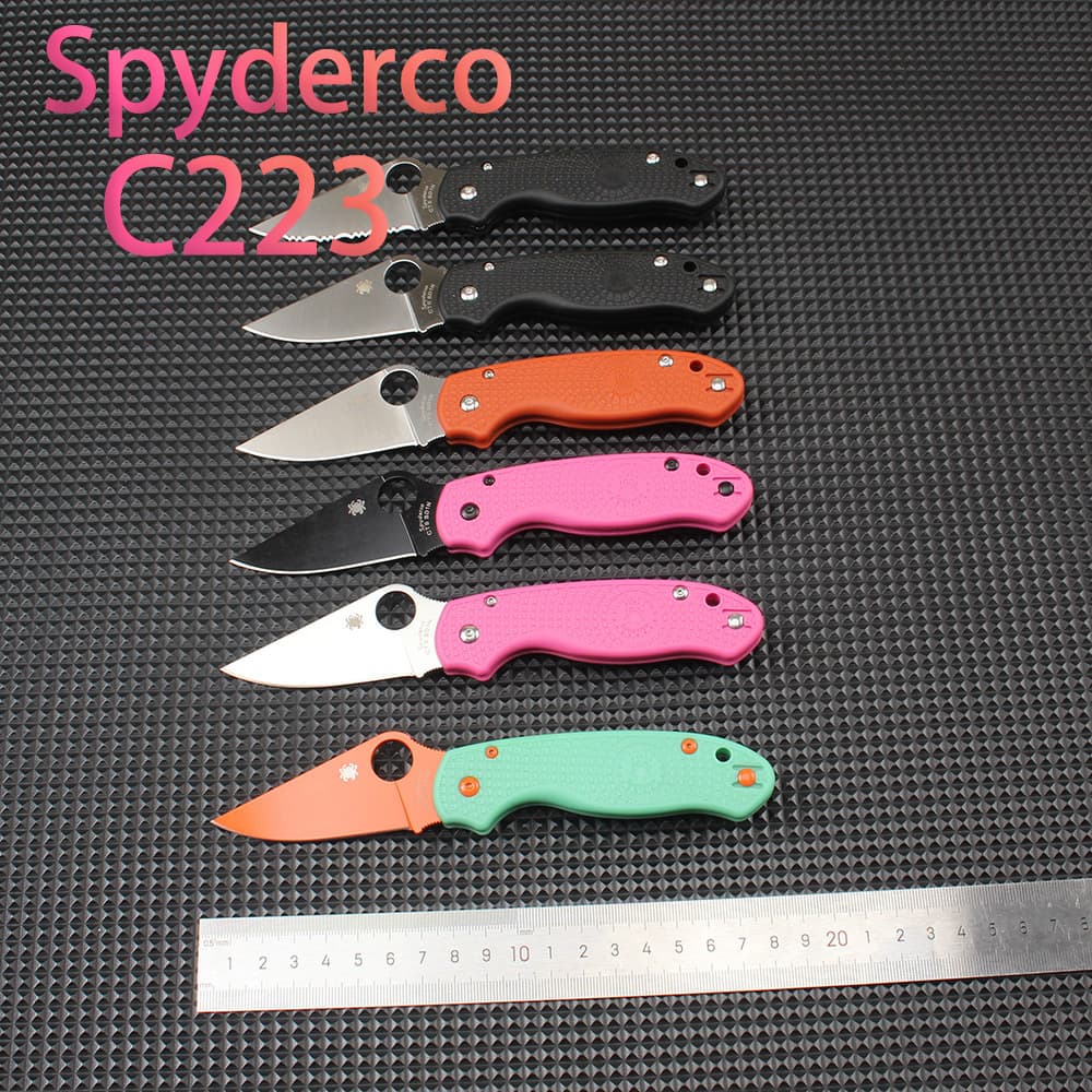 Spyderco C223PPN Folding Knife Camping Outdoor Hiking Self-Defense Folding Knife Pocket Mini Knife