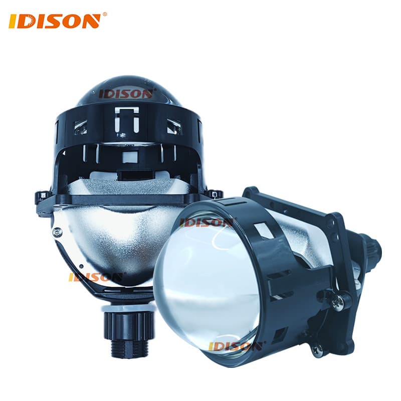 New Cross-border Demon Eye Lens Headlight 3-inch LED Three-Color Car Tail Light High-Power Dual-Beam Direct Projection Lens