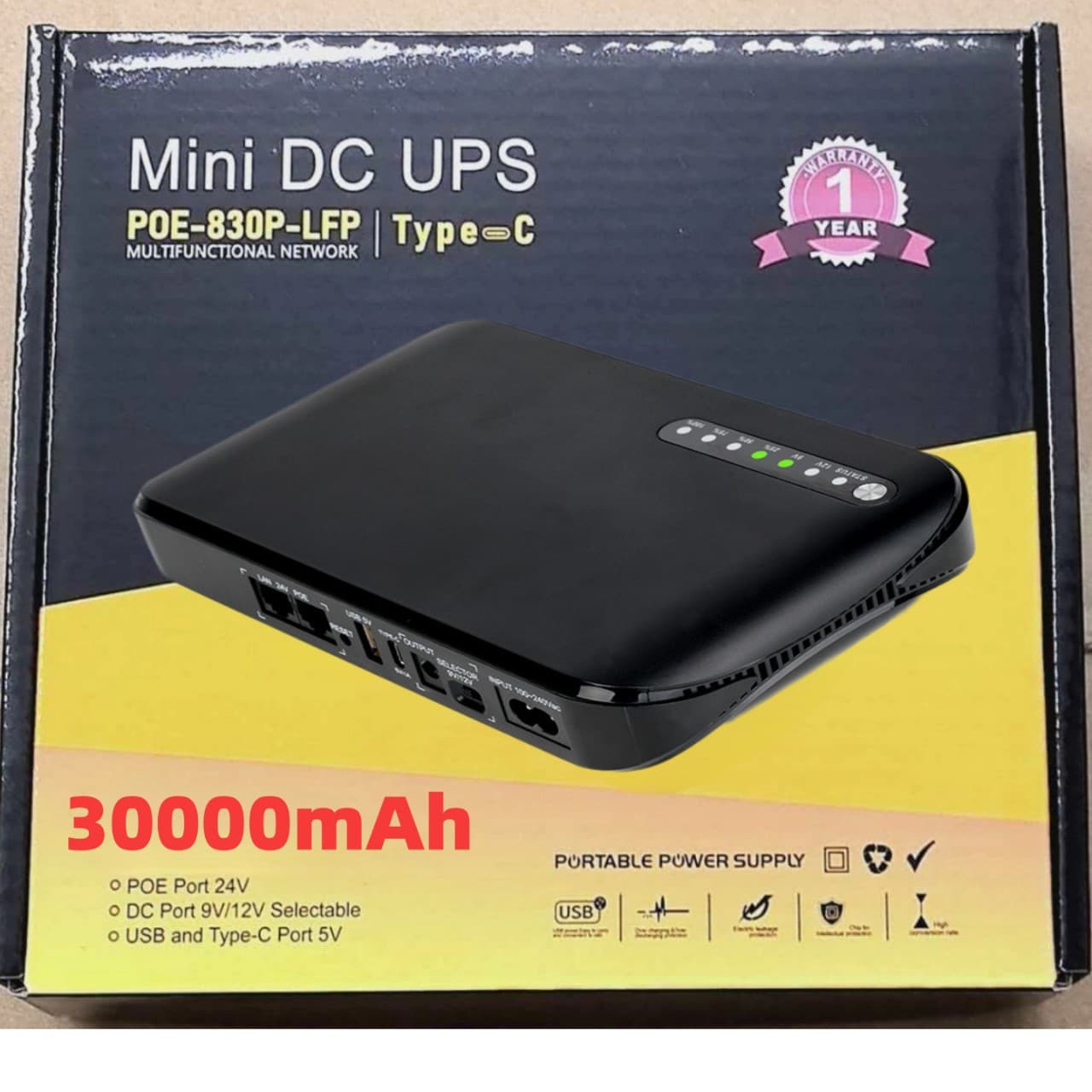 POE 12V 9V/20000mAh Uninterruptible Power Supply for Router, Optical Modem, Surveillance, Home Mobile Battery Backup UPS