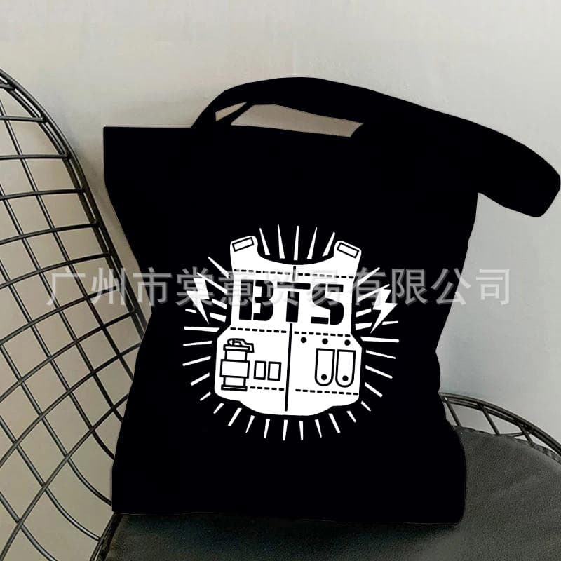 Korean BTS Bangtan Boys Printed Tote Bag Student Crossbody Bag Shoulder Bag Canvas Tote Bag Casual Bag