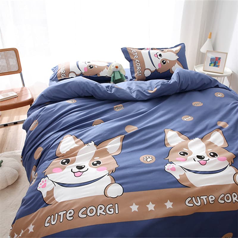 Cute Sale Skin-friendly Brushed Duvet Cover Single Piece 1.5*2m*2m 2.3m Bed Cover for Single/Double/Student Three-Piece Set