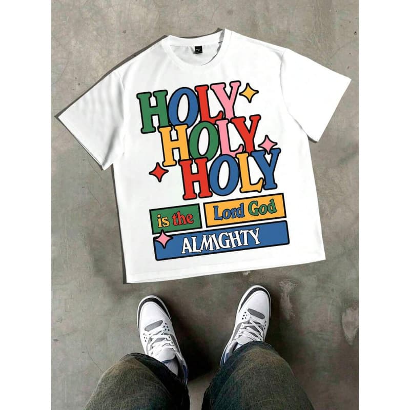 Ouma Pure Cotton 1PCS Summer Tops, Y2K Swag Tee, Lord God Almighty, H