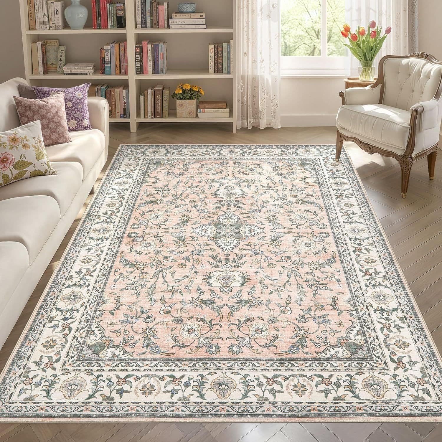 Cross-Border New Style Bohemian Large Carpet, Imitation Cashmere Washable Carpet, Living Room Light Luxury Decorative Carpet, In Stock