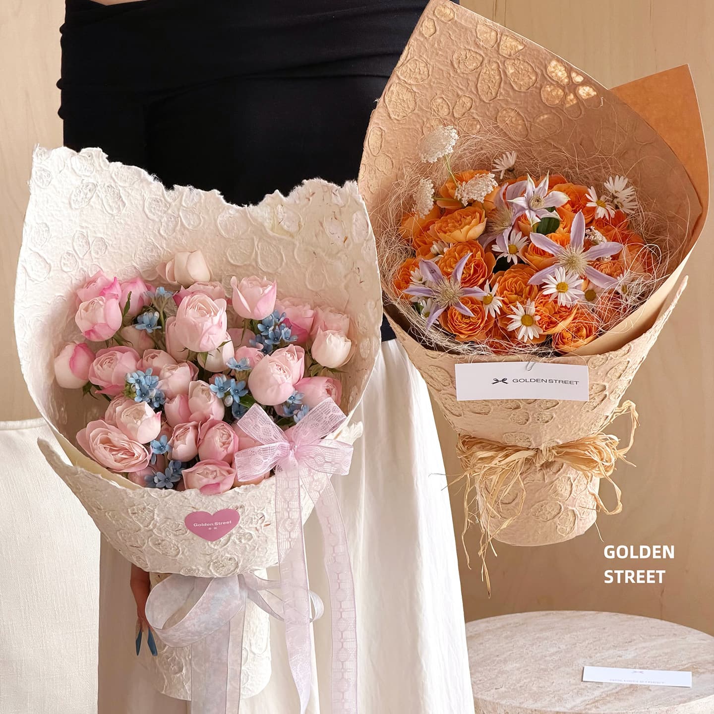 [Mother's Day 520] Handmade Dancing Petal Paper Tear Paper Premium Petal Embossed Wrapping Paper for Flower Bouquets