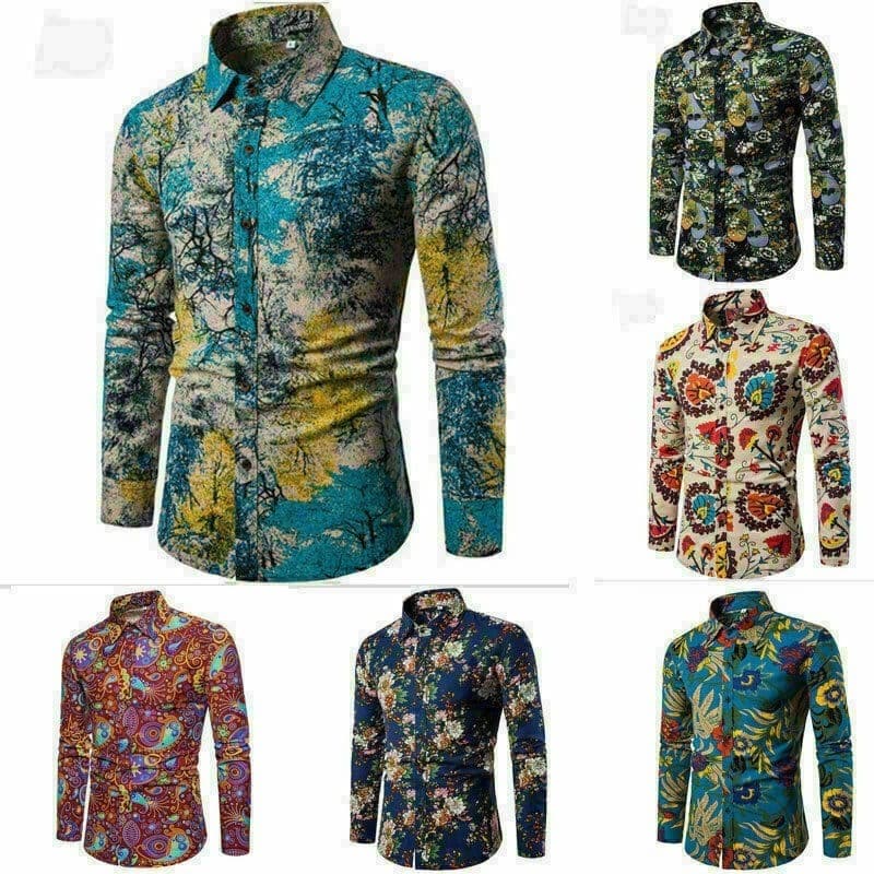 Cross-border European and American men's spring and autumn new shirts casual trendy men's long-sleeved 3D digital printing shirts foreign trade men's clothing