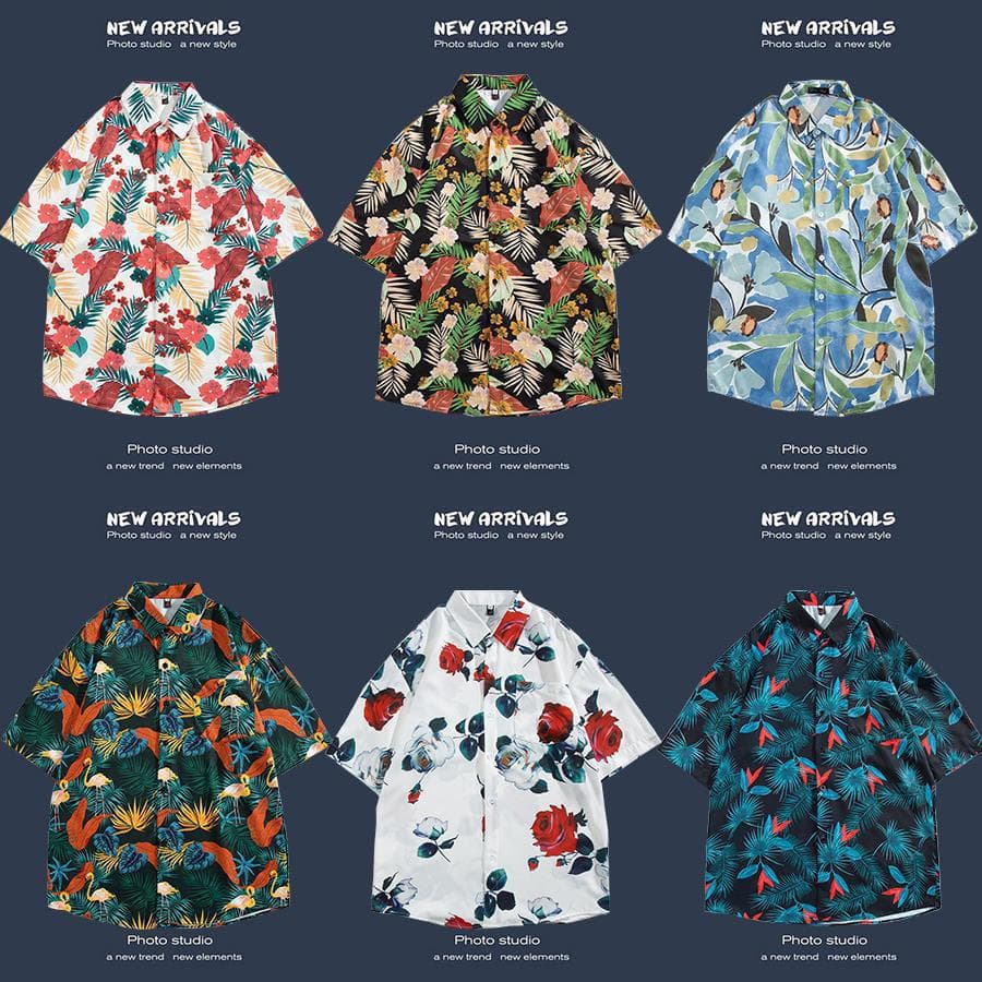 Source Manufacturer Short-Sleeve Floral Shirt Hainan Island Beach Couple Casual Sanya Summer Thai Travel Men's