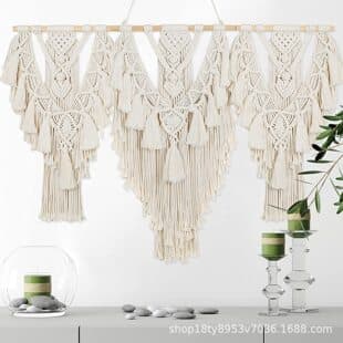 Tassel Wall Hanging Bohemian Tapestry Wall Decor Woven Yarn Wall Art, Handmade Bohemian Home Decoration