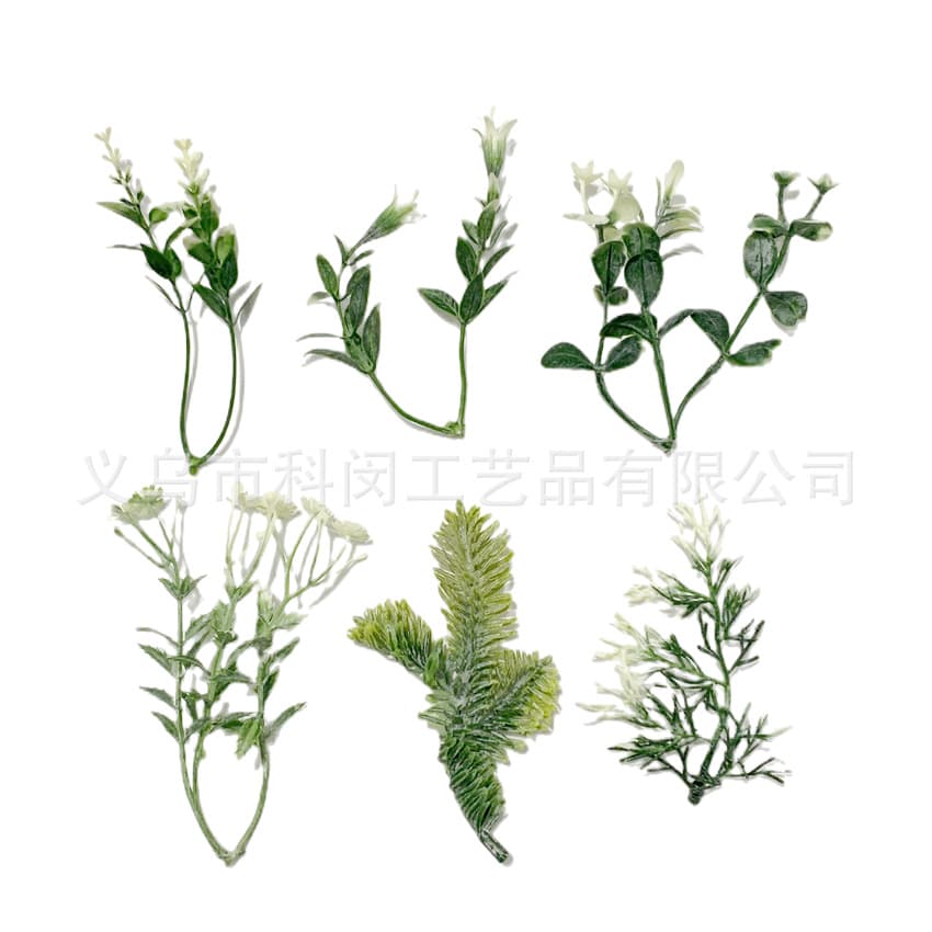 Factory Supply Various Spray-Painted White Artificial Aquatic Plants, Wreath Accessories, and Premium Small Greenery DIY Materials