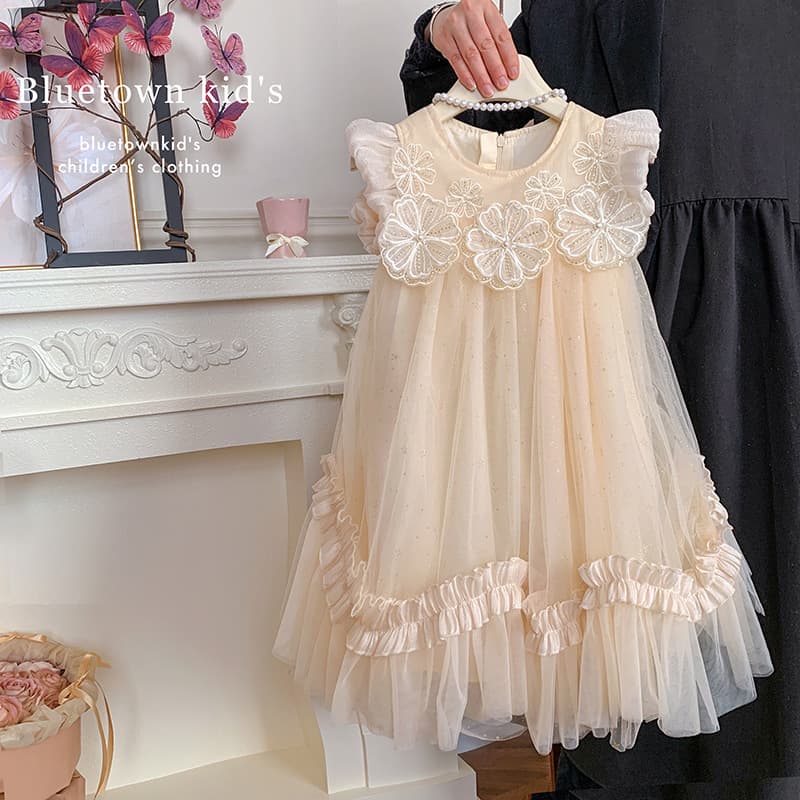 Girls dress summer dress 2026 summer new style little girl fashionable children's princess dress baby girl mesh skirt