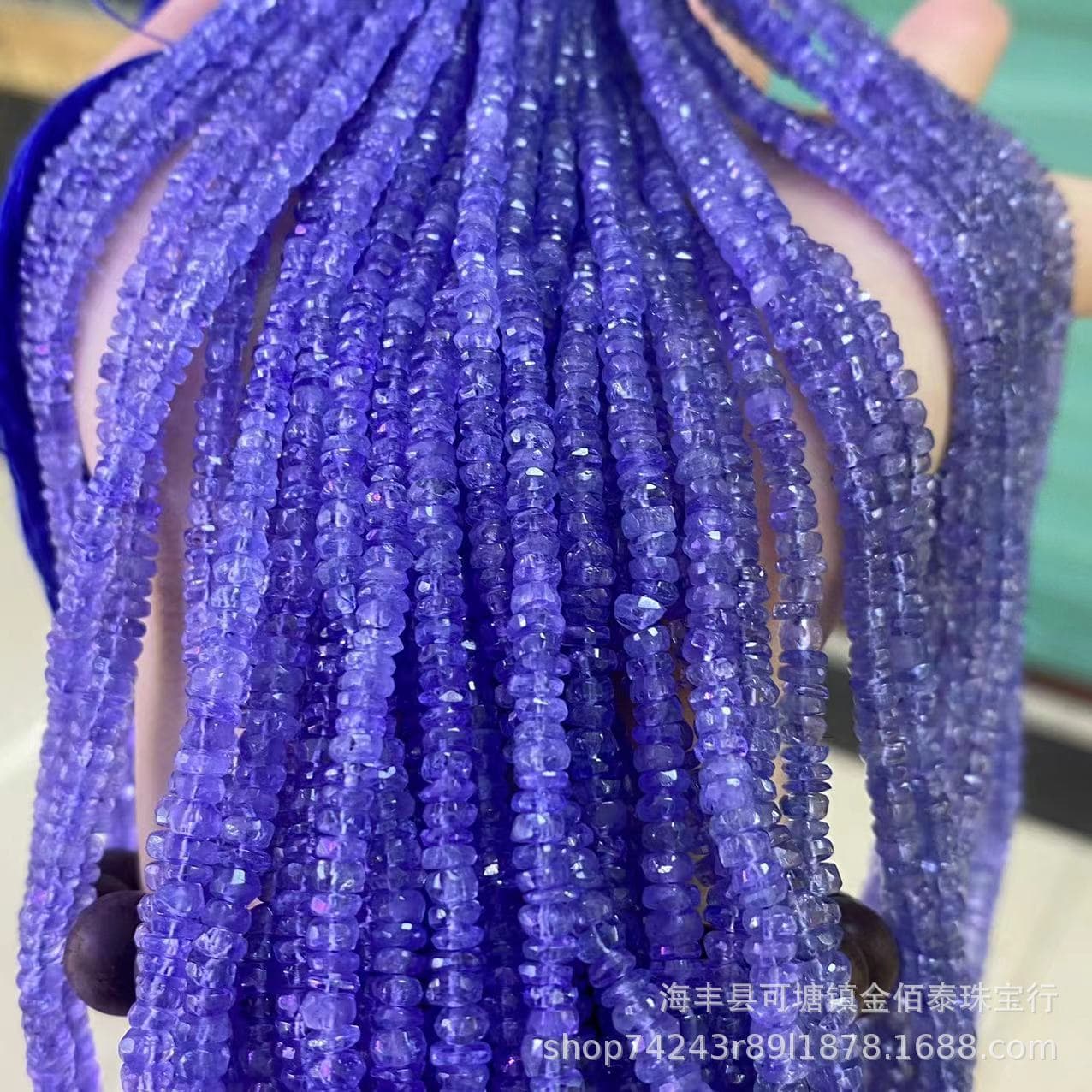 Natural Tanzanite Necklace Faceted Abacus Beads Natural Zoisite Blue-Purple Gemstone Grade Tanzanite Wholesale from Manufacturer