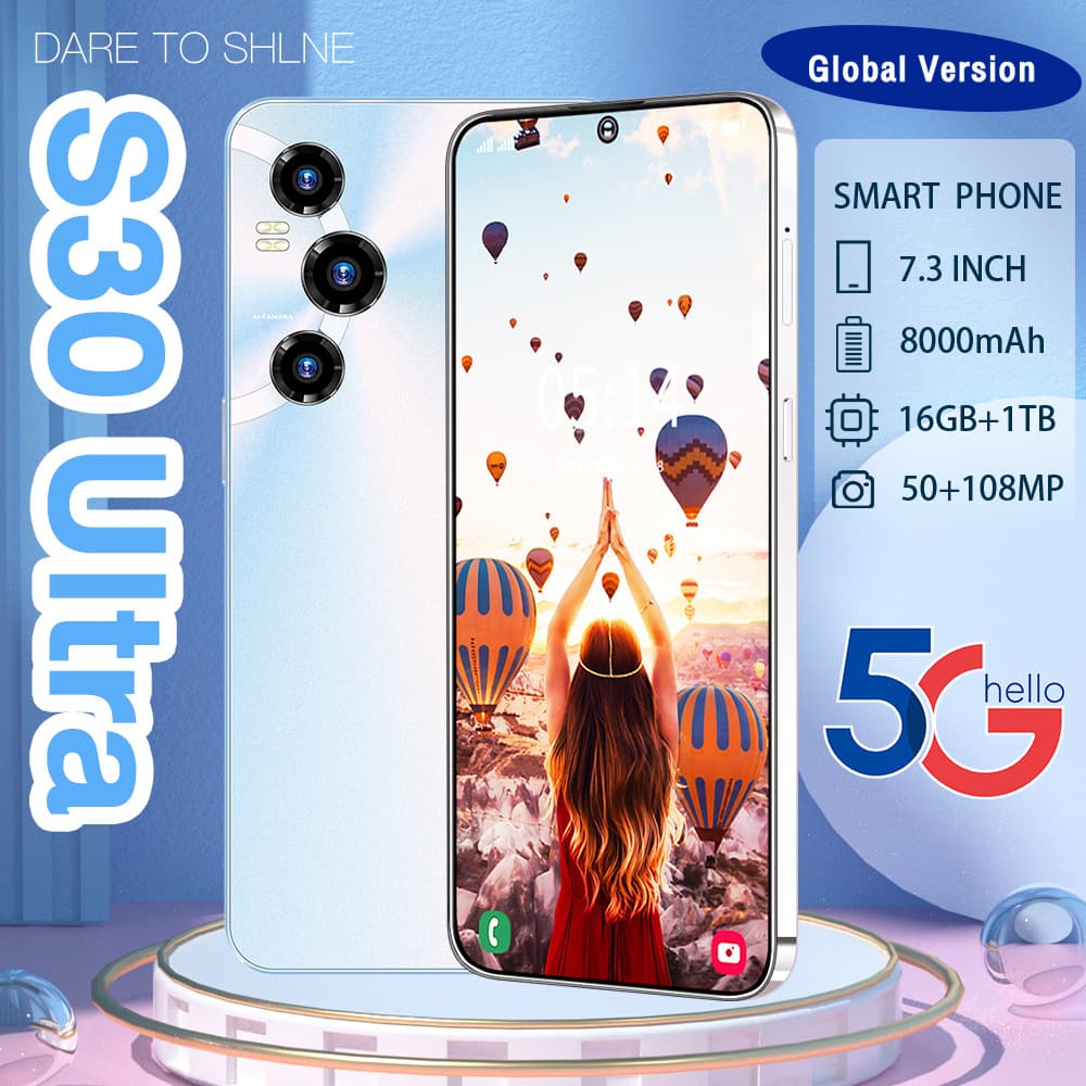 Cross-Border Hot New Product S30 Ultra Full Large Screen Android Smartphone Factory Direct Drop Shipping TK