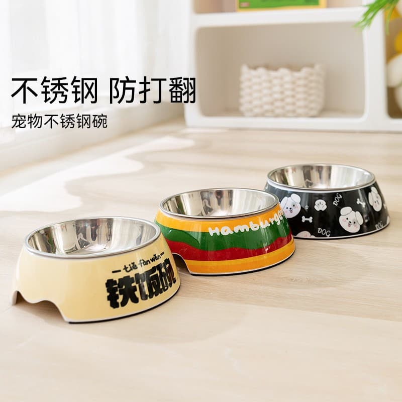 Stainless Steel Dog Bowl Large Capacity Anti-Tip Pet Bowl for Medium and Large Dogs Slow Feeder Bowl Home Cat Bowl Dog Supplies