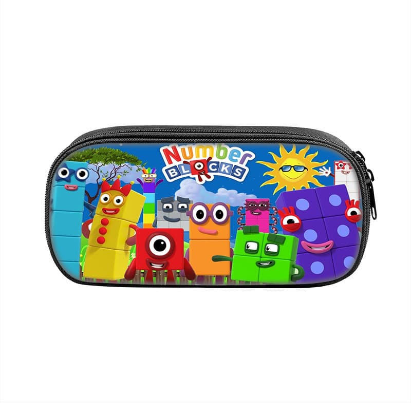 Game Peripheral Digital Building Blocks Pencil Case Numberblocks Printed Student Large Capacity Pencil Stationery Storage Bag