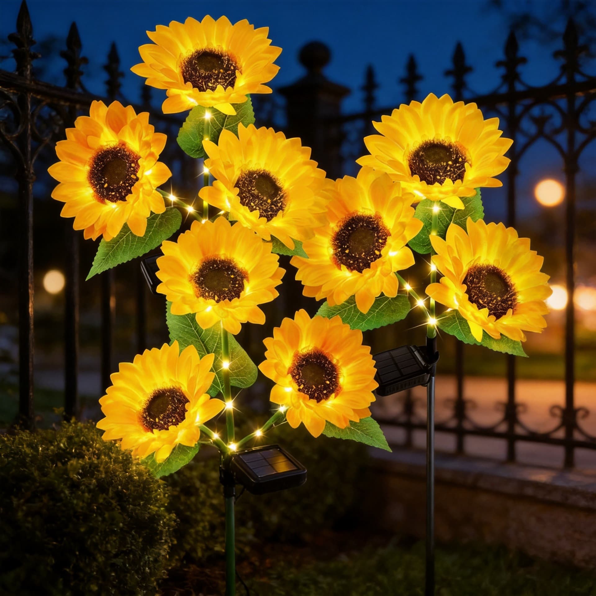 Solar Sunflower Ground Stake Light Outdoor Courtyard Garden Lawn Decorative Stake Light Plant Ambient Light