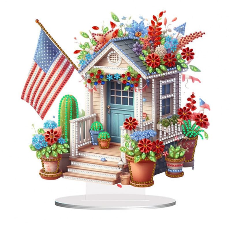 5D Cross-Border New Product Diamond Painting House Ornament 5D Gem Embroidery Art Home Office Desk Decoration