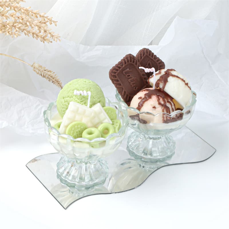 Handmade Soy Wax Ice Cream Sundae Scented Candle Ornament Indoor Aromatherapy Decoration Creative Christmas Gift