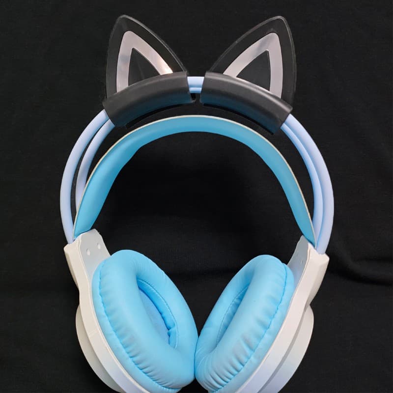 Viral Live-Streaming Headset Wired Earphone Accessories Cat Ear Decoration Cute Adornment Detachable Charm