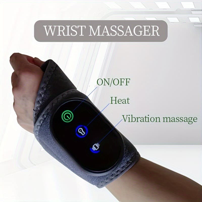 1pc Wrist Massager Vibration Massager Heated Gray