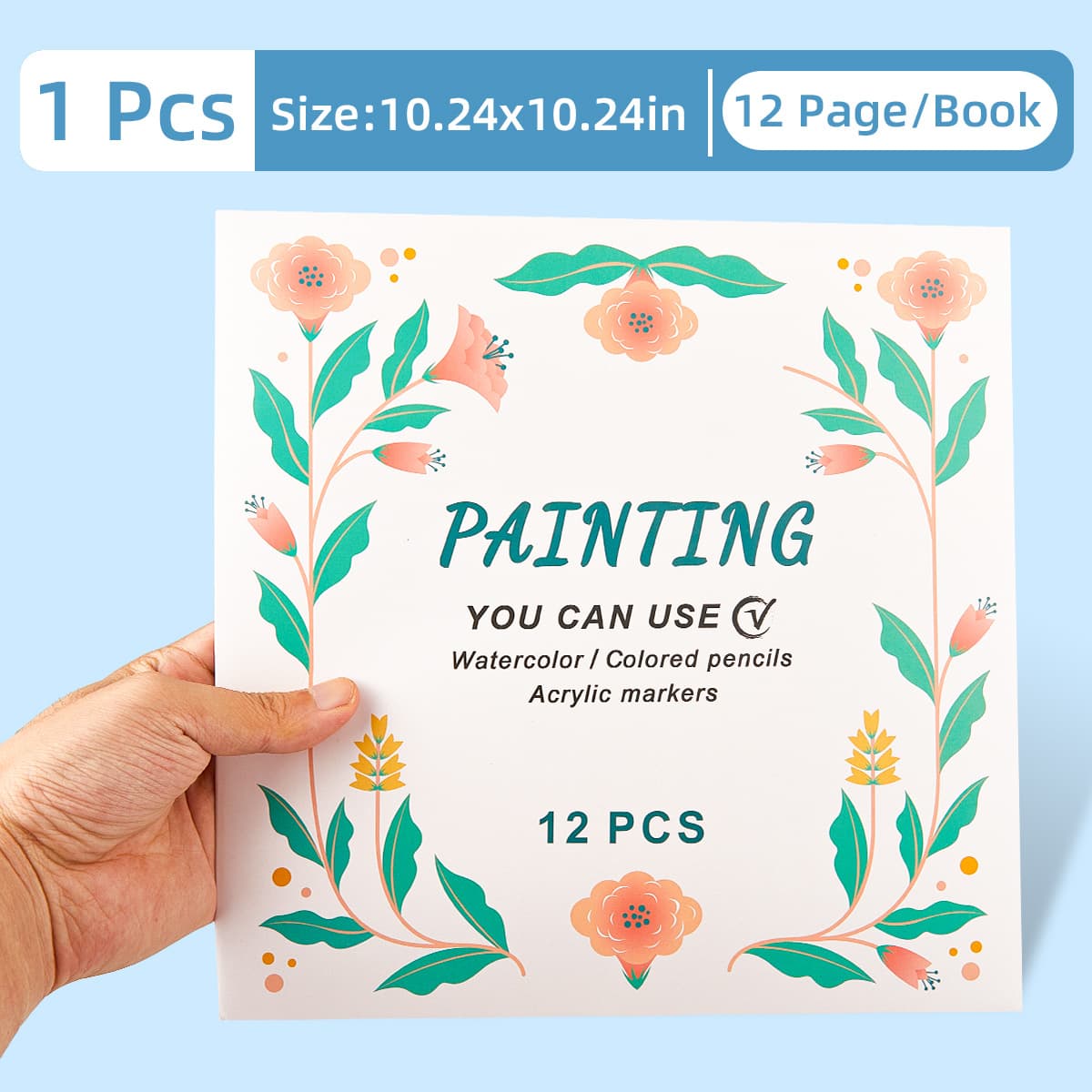 Cross-Border Colorful Mandala Coloring Book for Adults DIY Doodle Stress Relief 12 Pages Children's Painting Coloring Book Wholesale