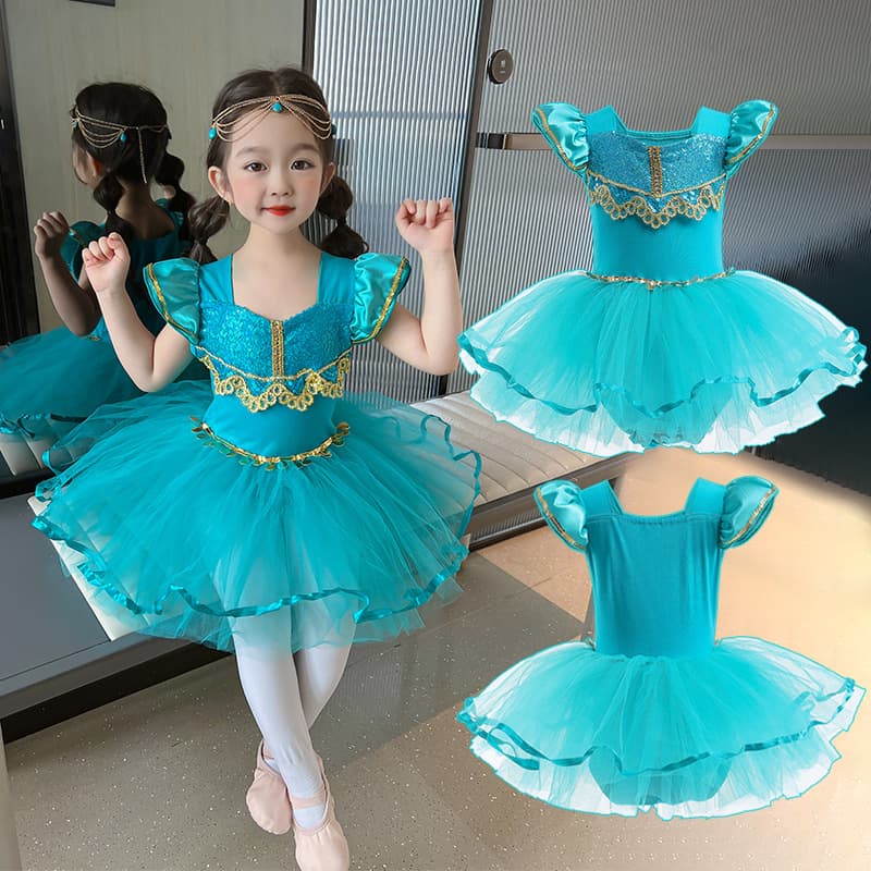Wholesale Children's Clothing Women's Cartoon Ballet Dance Dress Princess Jasmine Costume Girls Performance Outfit Party Dress