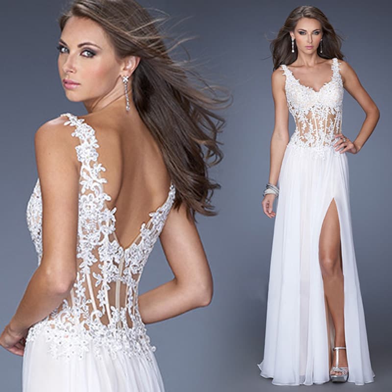 2026 New Cross-Border Evening Dress Long Plus Size Slim Fit European-American Bride Light Wedding Dress Backless Slit