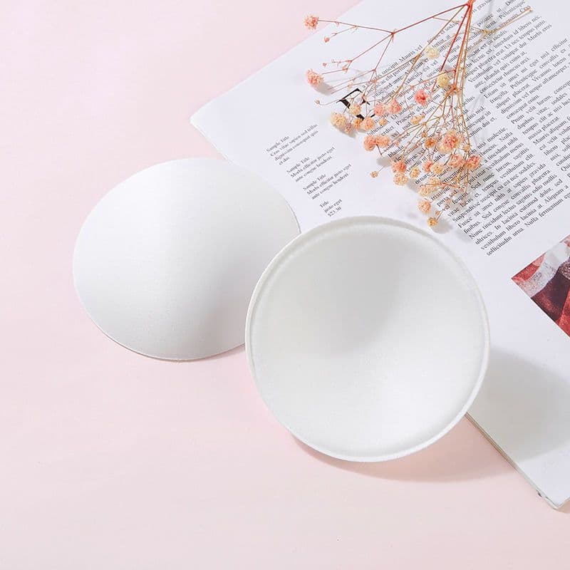 White Sports Bra Inserts Thin Sponge Pads for Women Sports Underwear Bra Inserts Gathered Swimwear Chest Pads Breathable
