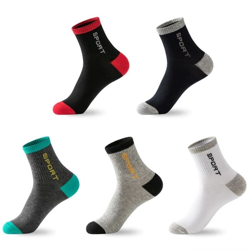 Autumn/Winter Men's Mid-Calf Socks, Sports Sweat-Absorbent Breathable Mid-Length Socks for All Seasons