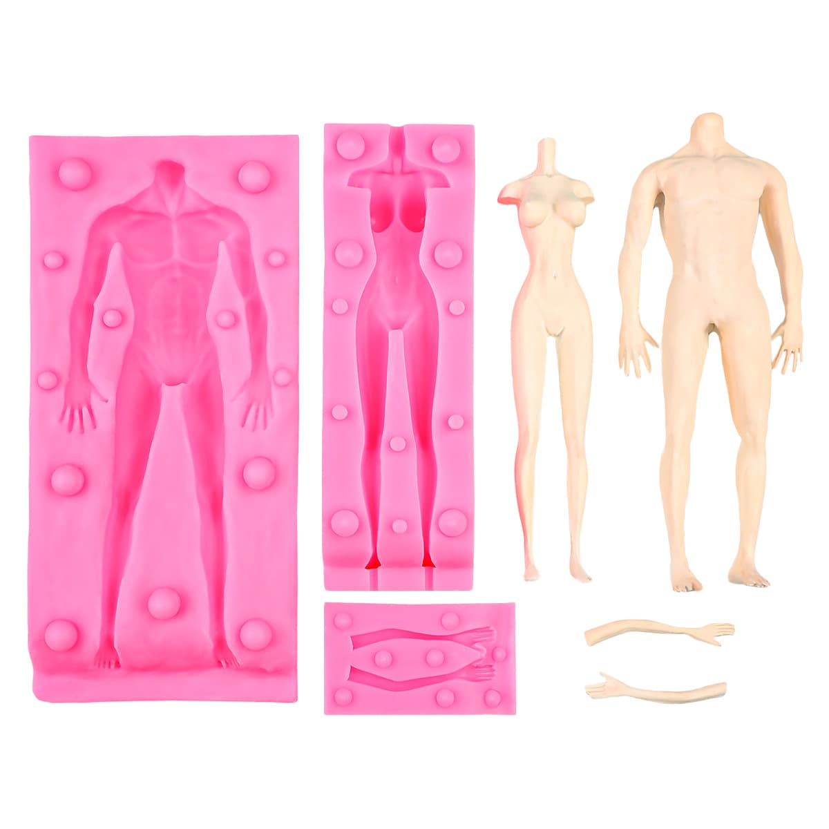 Silicone Body Mold for Clay Dessert Figurine Cake Decoration Tool Home Supplies China Mainland Origin Other Materials