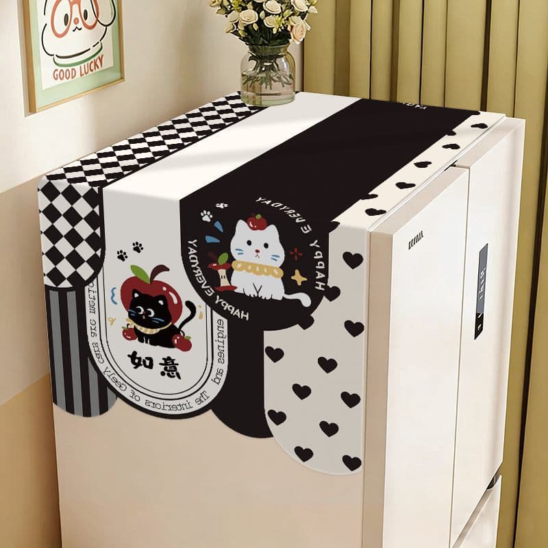 Refrigerator Top Cover Dust Cover, Simple Style for Single or Double Door, Storage and Dust-Proof Cloth, High-End Home Washing Machine Cover
