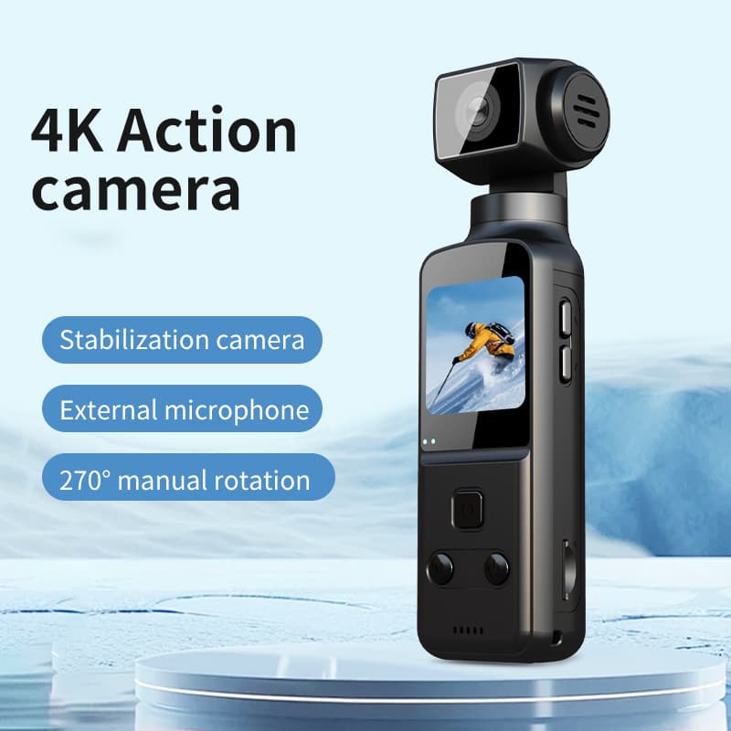 New K1 Pocket Camera 4K HD Sports Camera with Anti-Shake, Outdoor Hiking Handheld Clip Cycling Sports Camera