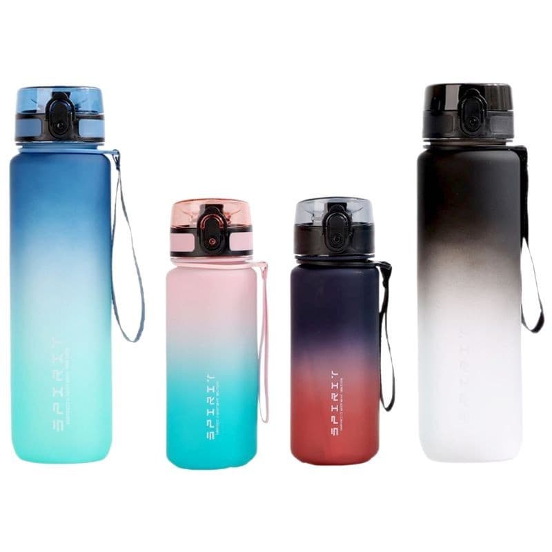 Sports Fitness Summer High-Appearance Gradient Color Water Bottle Leak-Proof Drop-Proof Plastic Large Capacity Space Cup Student Kettle