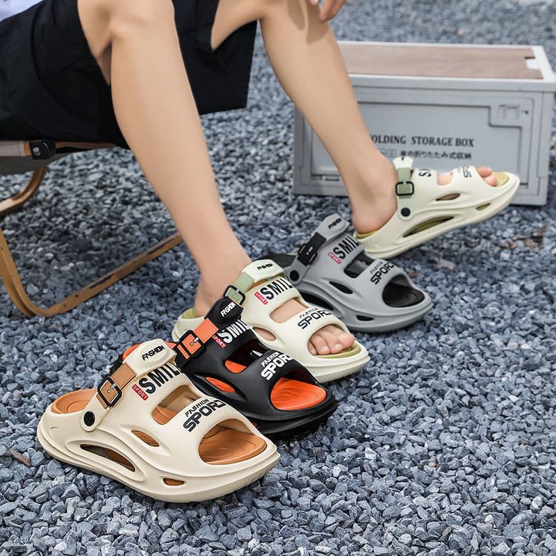 Men's New Summer Slippers, Dual-Purpose for Driving and Home, Thick-Soled Sports Anti-Slip Beach Sandals