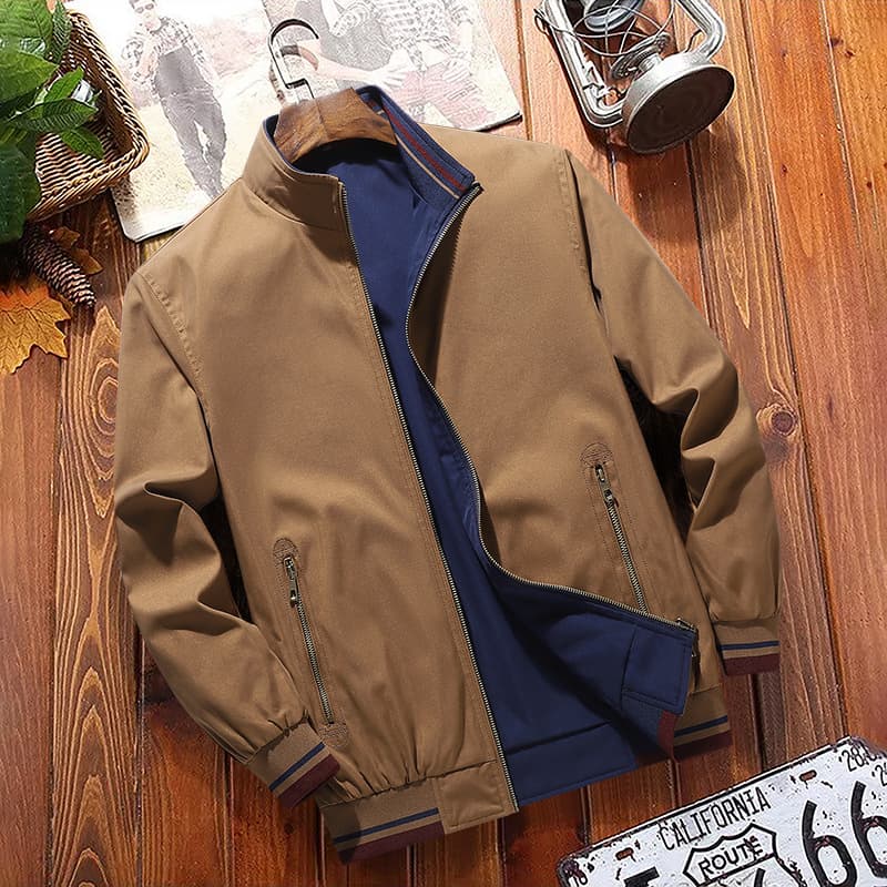 2026 New Cross-border Jacket Spring/Autumn Men's Reversible Stand-collar Casual Jacket Youth Trend Men's Outerwear