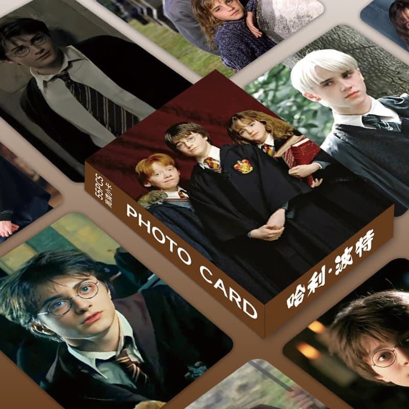 Harry Potter HD Pattern Creative and Exquisite LOMO Cards, 55 Sheets of Glossy Rounded Corners Double-Sided Laminated Mini Card Bookmarks