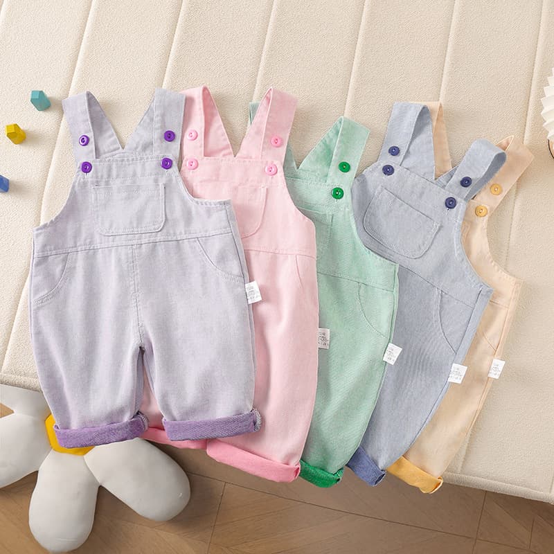 Baby Toddler Soft Denim Overalls New Style Spring/Autumn Fashionable Colorful Denim Overalls